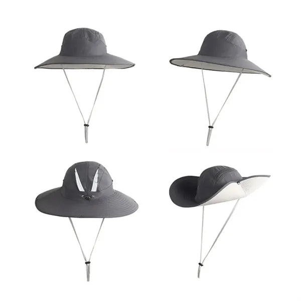 Solar Powered Outdoor Bucket Hat with Cooling Fan