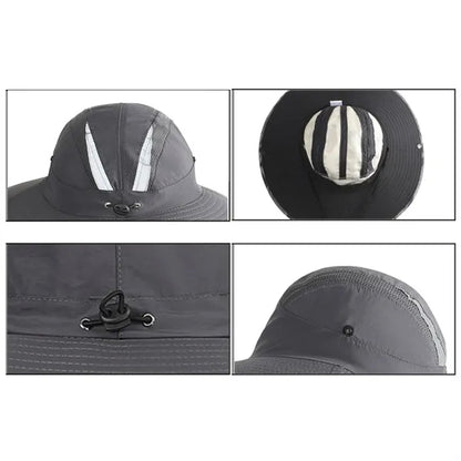 Solar Powered Outdoor Bucket Hat with Cooling Fan
