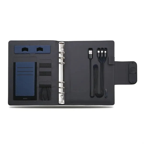 A5 Executive Zippered Organizer with Power Bank & Cables
