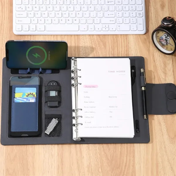 A5 Executive Zippered Organizer with Power Bank & Cables