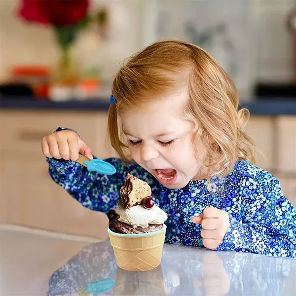 6 OZ Colorful Stackable Plastic Ice Cream Toddler Bowls