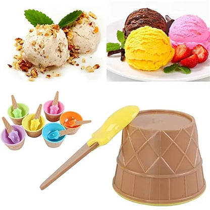 6 OZ Colorful Stackable Plastic Ice Cream Toddler Bowls