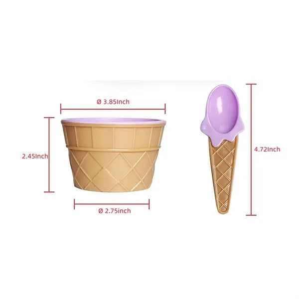 6 OZ Colorful Stackable Plastic Ice Cream Toddler Bowls