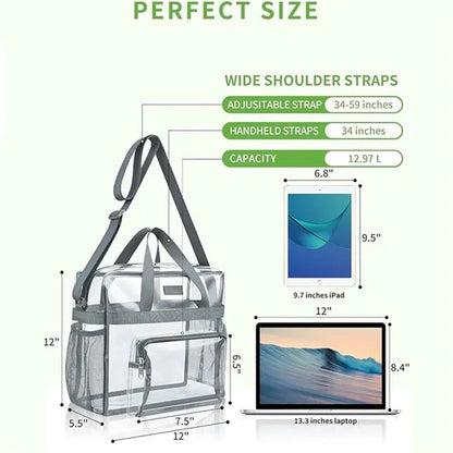 Clear Stadium Tote Bag with Reinforced Strap