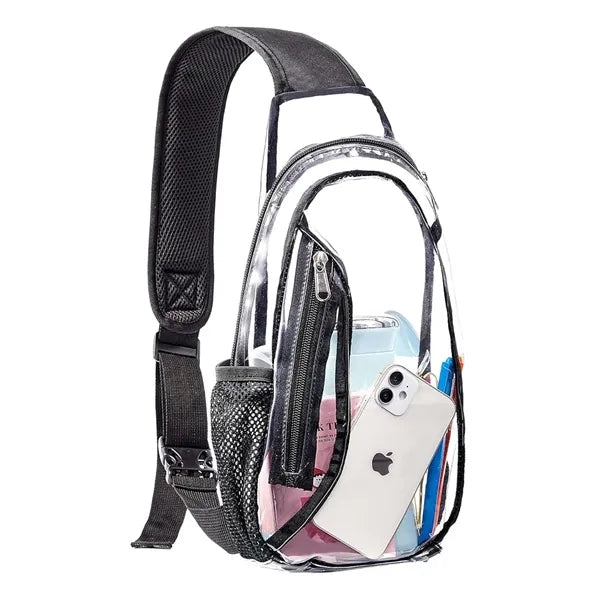 Stadium-Approved Clear PVC Sling Bag for Hiking