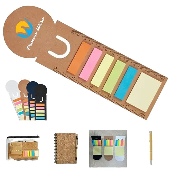 Multi-Color Odorless Study Sticky Notes Kit with Ruler