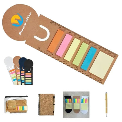 Multi-Color Odorless Study Sticky Notes Kit with Ruler