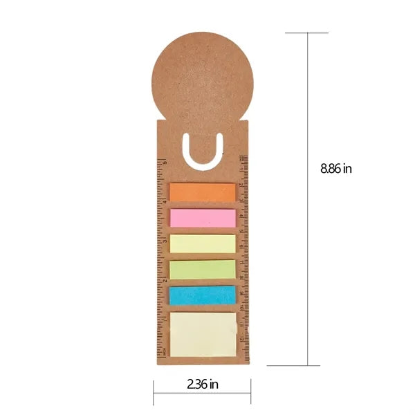 Multi-Color Odorless Study Sticky Notes Kit with Ruler