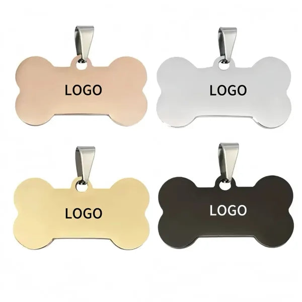 Stainless Steel Bone-shaped Pet ID Tag