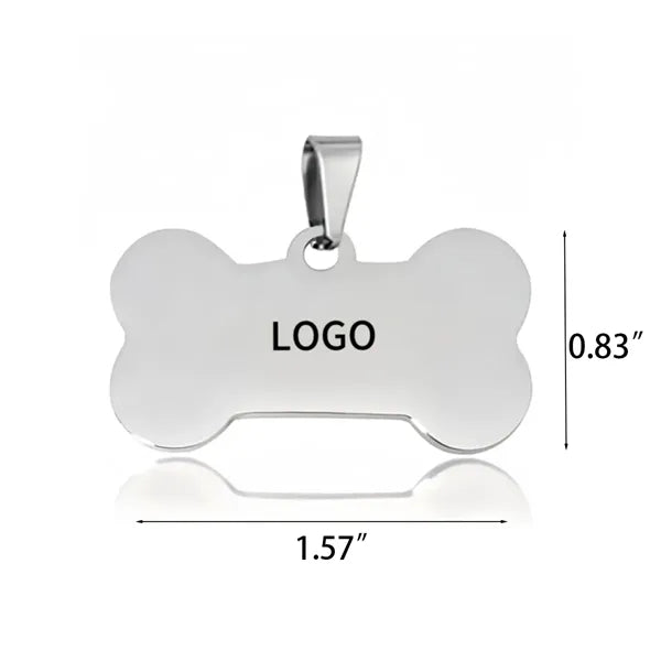 Stainless Steel Bone-shaped Pet ID Tag