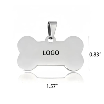 Stainless Steel Bone-shaped Pet ID Tag