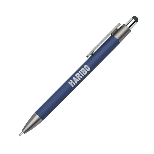 Hughes Aluminum Pen w/Wood Clip & Blue Refill