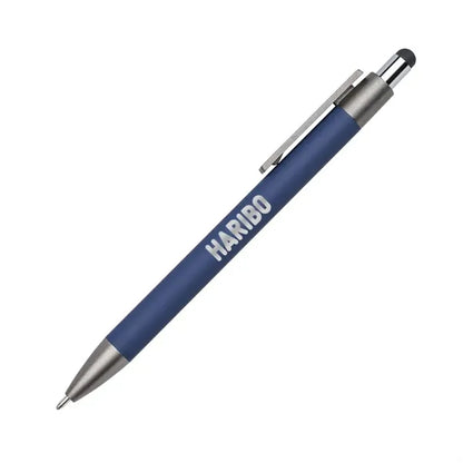 Hughes Aluminum Pen w/Wood Clip & Blue Refill