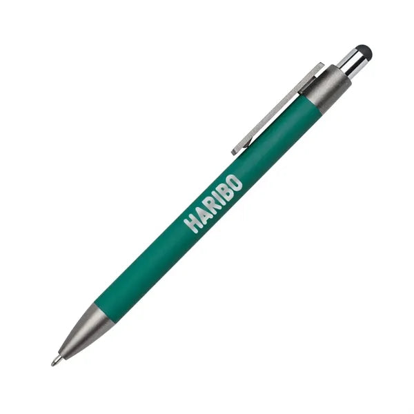 Hughes Aluminum Pen w/Wood Clip & Blue Refill