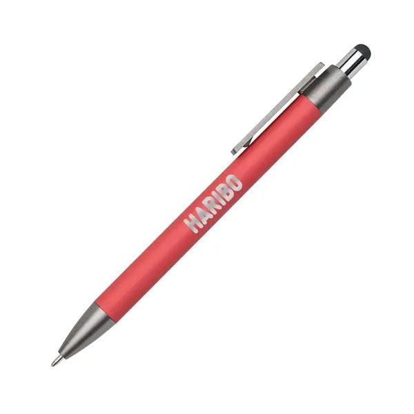 Hughes Aluminum Pen w/Wood Clip & Blue Refill