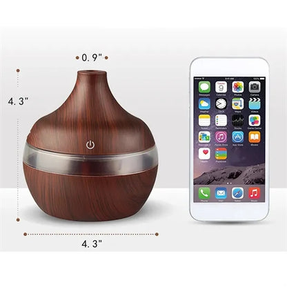 Wood Grain 7 Colors Air Humidifier Essential Oil Diffuser