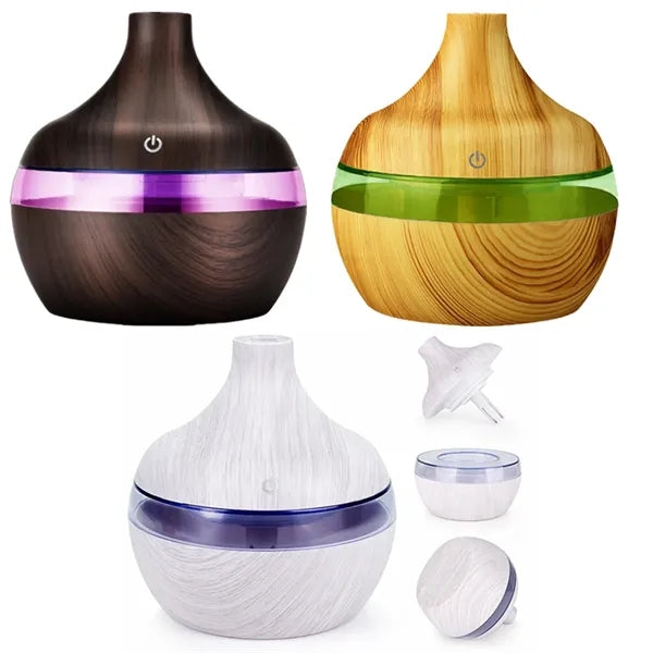 Wood Grain 7 Colors Air Humidifier Essential Oil Diffuser