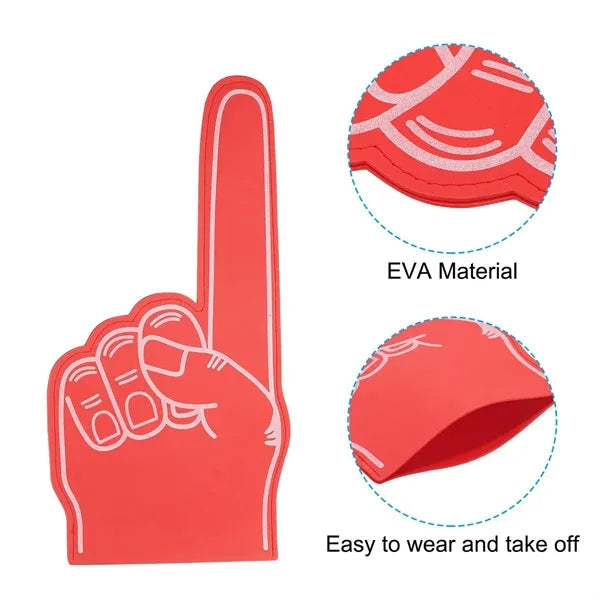 Lightweight Durable Vibrant Colors No-Slip Cheer Foam Finger