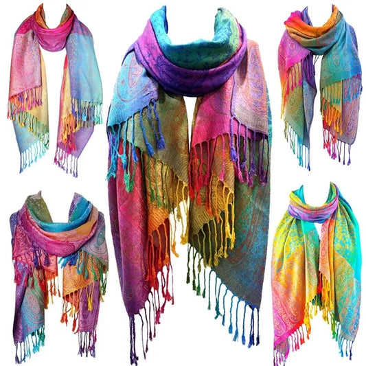 Fashion Women's Silk Scarf Luxury Satin Shawl Wraps