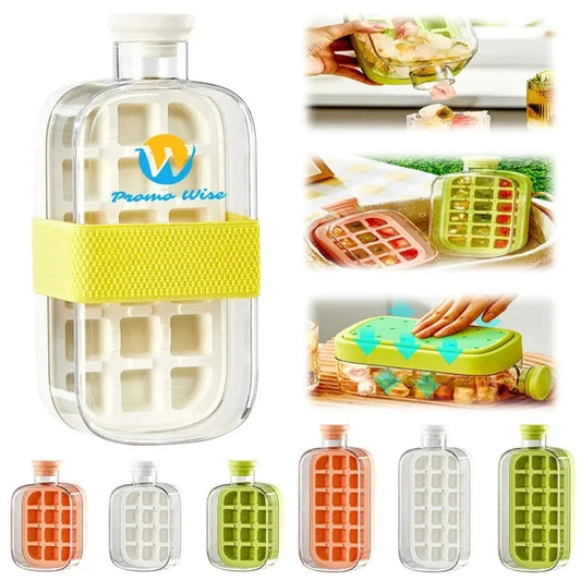 Straw Cup with No-Touch Ice Tray and Homemade Ice Cubes
