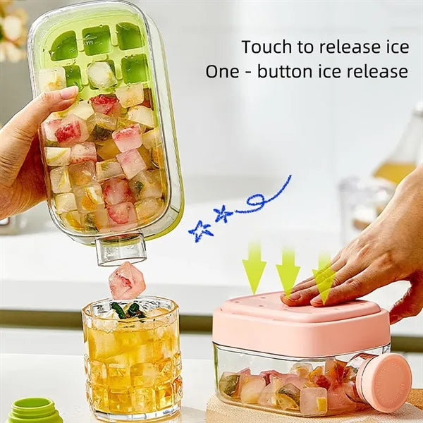 Straw Cup with No-Touch Ice Tray and Homemade Ice Cubes