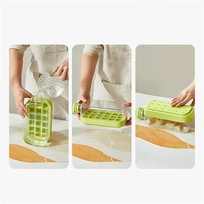 Straw Cup with No-Touch Ice Tray and Homemade Ice Cubes