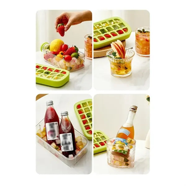 Straw Cup with No-Touch Ice Tray and Homemade Ice Cubes