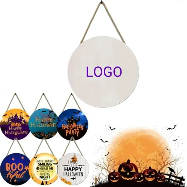 Hanging Wooden Sign Halloween Party Decoration