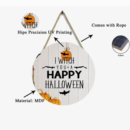 Hanging Wooden Sign Halloween Party Decoration