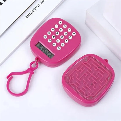 Mini Calculator Keychain With Maze