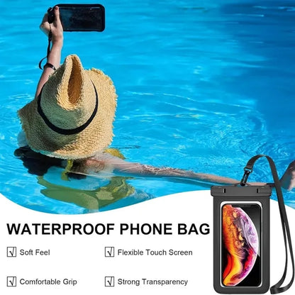 7" Waterproof Phone Case & Passport Dry Bag with Lanyard