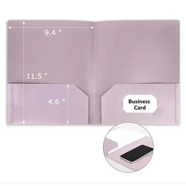 Plastic Document Organizer Folder with Business Card Slot