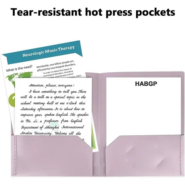 Plastic Document Organizer Folder with Business Card Slot