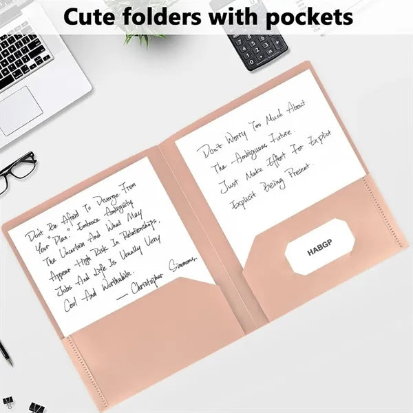 Plastic Document Organizer Folder with Business Card Slot