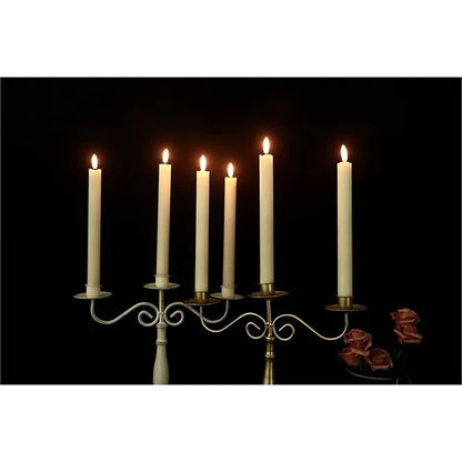 Flameless Ivory Taper Candles Flickering with 10-Key Remote