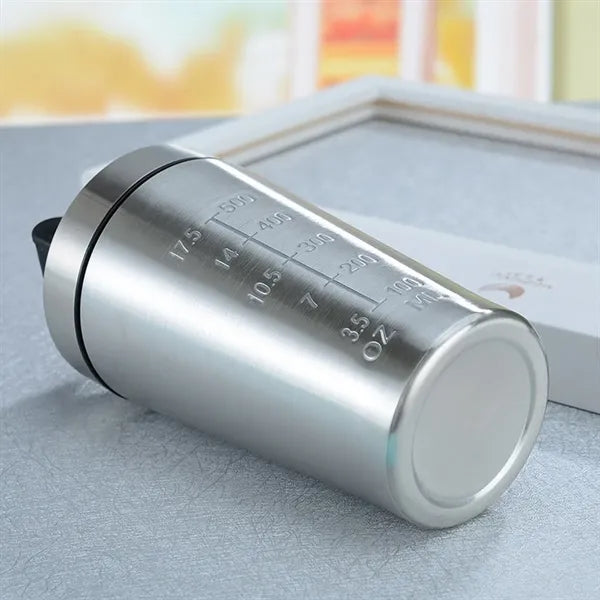 25OZ Stainless Steel Cup with Scale and Stirring Ball