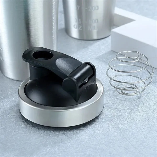 25OZ Stainless Steel Cup with Scale and Stirring Ball