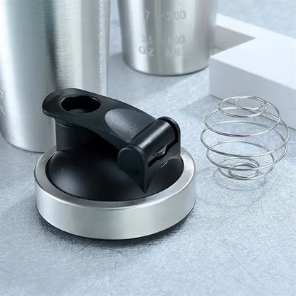 25OZ Stainless Steel Cup with Scale and Stirring Ball