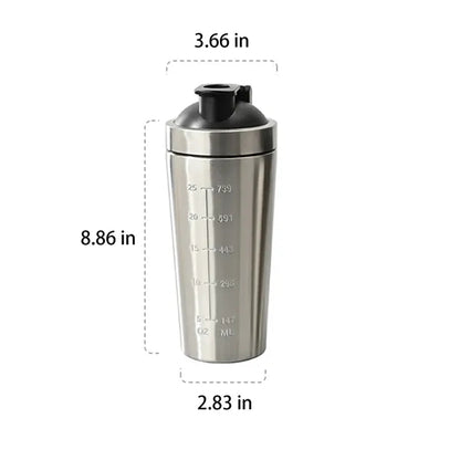 25OZ Stainless Steel Cup with Scale and Stirring Ball