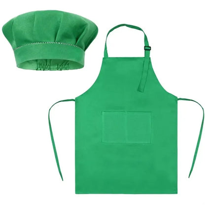 Kids Aprons Chef Hats Set