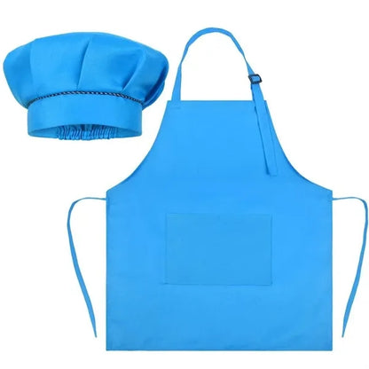 Kids Aprons Chef Hats Set
