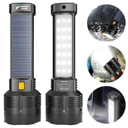 Solar and TC Fast Charging Super Heat Dissipation Flashlight
