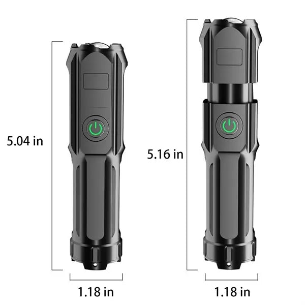 USB DirectCharging and Telescopic Zoom Outdoor Flashlight