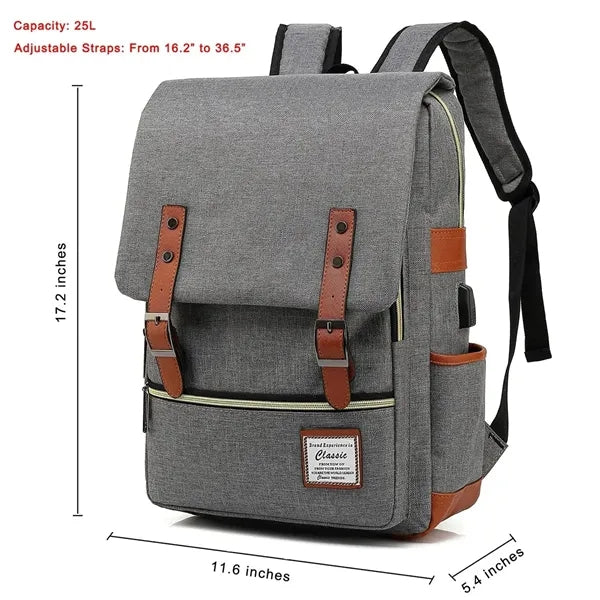 Oxford Laptop Daypack with USB Charging Port