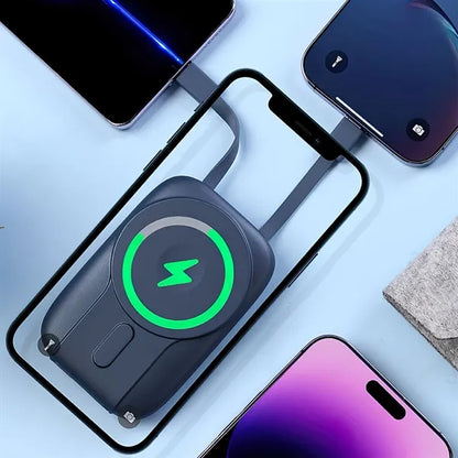 Magnetic Power Bank with Cables and Stand
