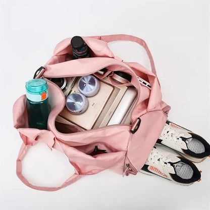 Large Capacity Yoga Duffel Bag With Wet Dry Compartments