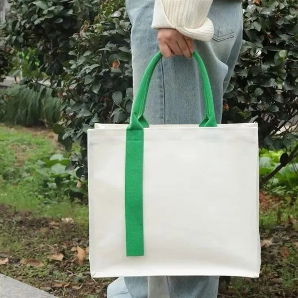 Custom Canvas Gift Bag With Handle And Laminated Surface