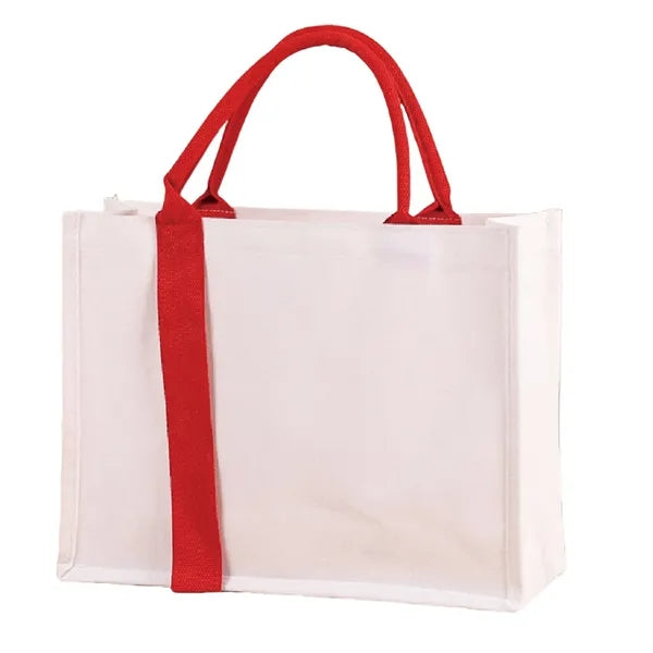 Custom Canvas Gift Bag With Handle And Laminated Surface