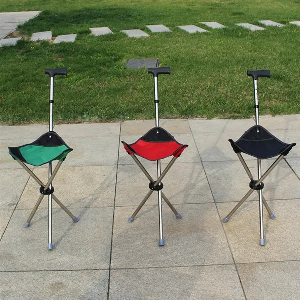 Portable Folding Cane with Integrated Seat