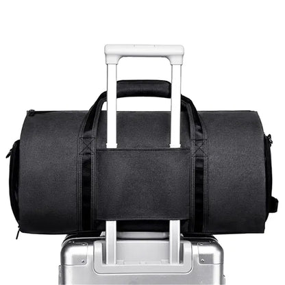 50L Travel Duffel Bag with Shoe Compartment & Trolley Sleeve